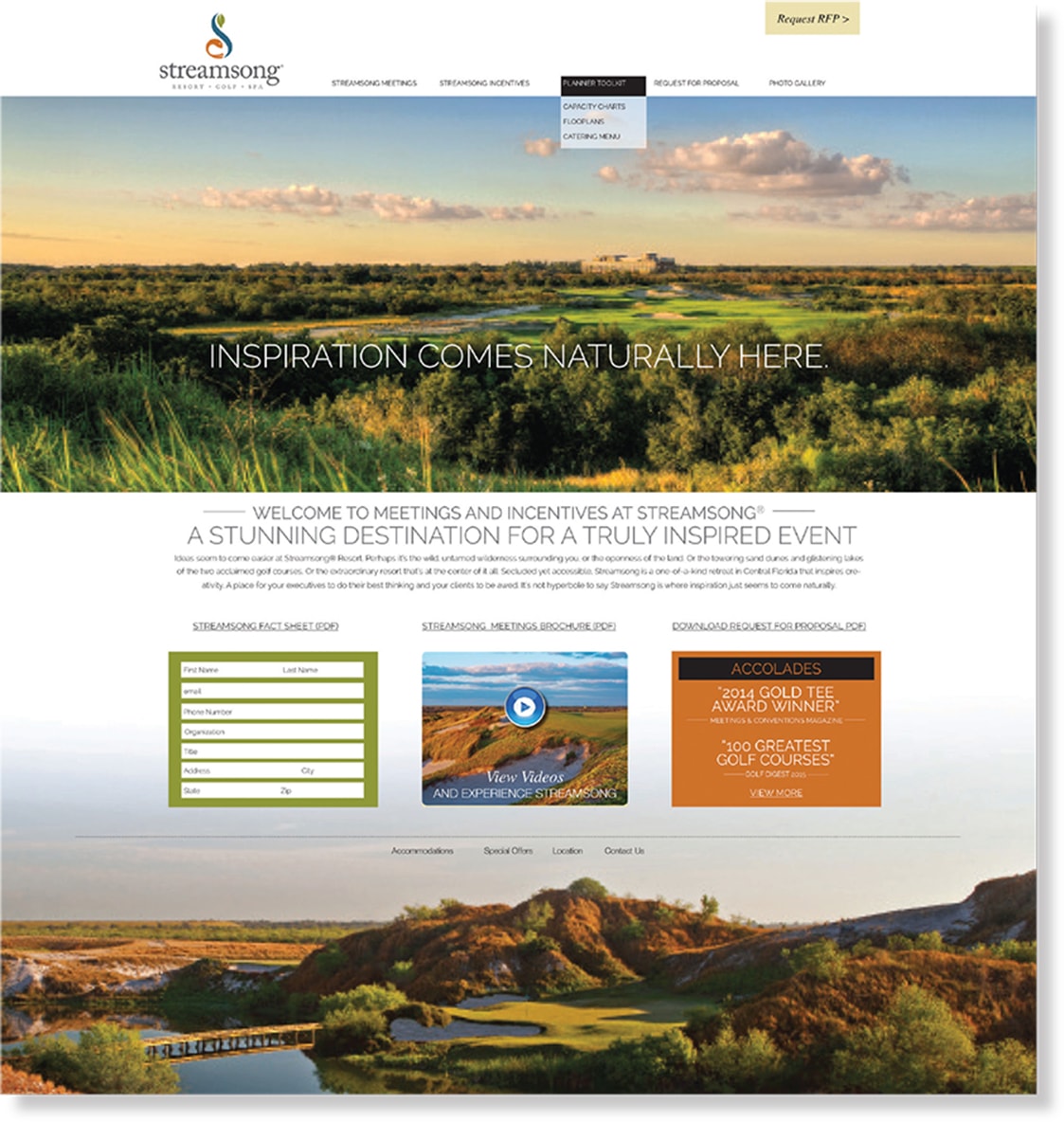 Image | Screenshot of Streamsong Resort Landing Page