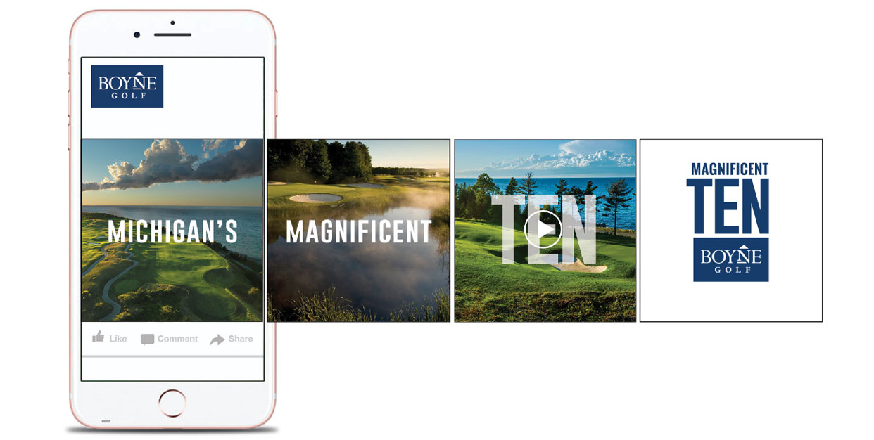 Boyne Golf ad layout on phone